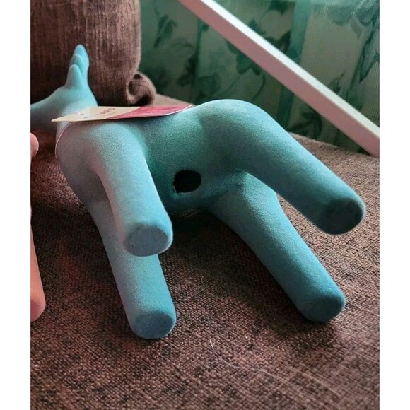 Deer Figurines in Sage Green Joyward Flocked 9.6" Soft Feel, Set of 2 - NEW - Picture 6 of 6